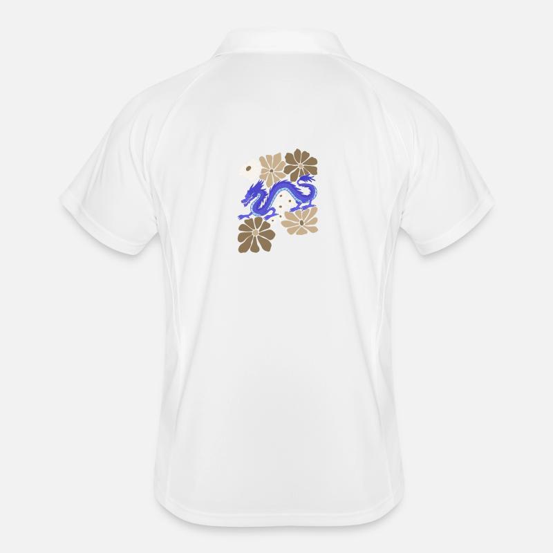 Blumenblauer Drache Männer Polo atmungsaktiv