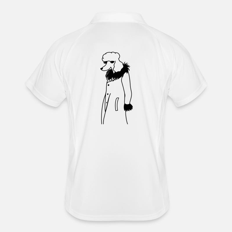 Cooler Pudel - Männer Polo atmungsaktiv - Weiß/Navy