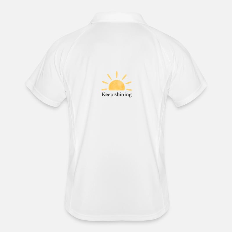Keep Shining – Sonne – Minimalistisch - Männer Polo atmungsaktiv - Weiß/Navy