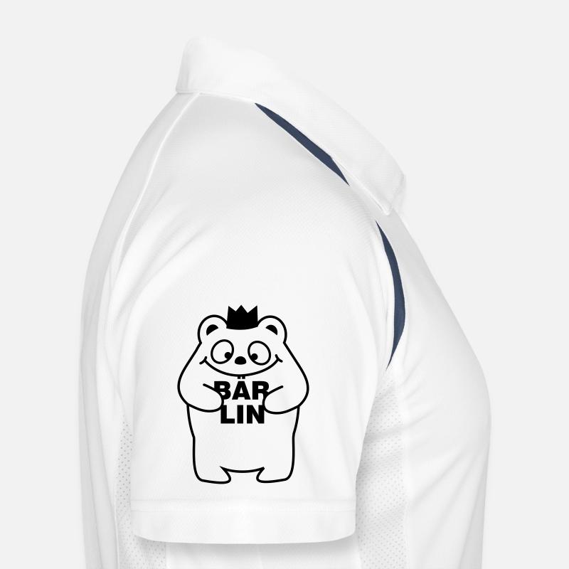 Berliner Bär - Männer Polo atmungsaktiv - Weiß/Navy