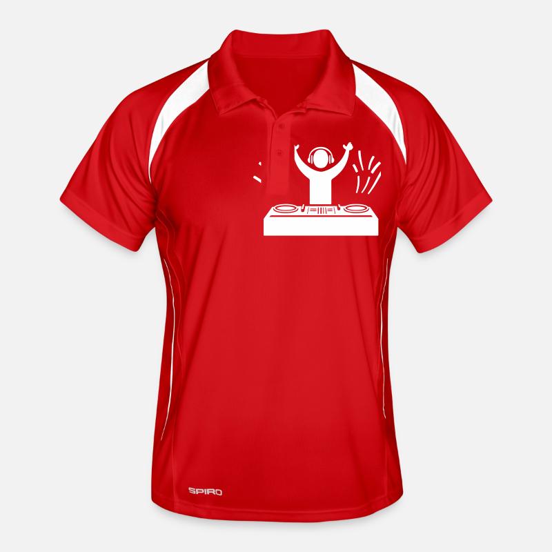 Dj Party Turntables - Men's Polo breathable - red/white