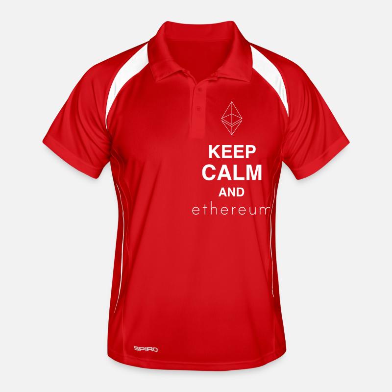 keep calm and etherium Männer Polo atmungsaktiv