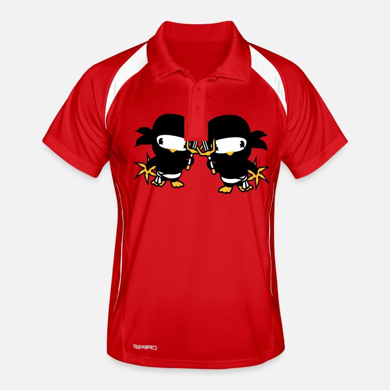 2 Oiseaux Ninja Fighter Assassin Épée Ninja Star Polo respirant Homme