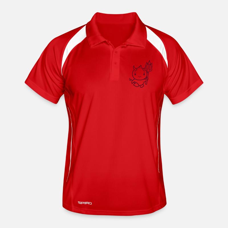 oiseau diable cornes satan trident enfer mal cool Polo respirant Homme