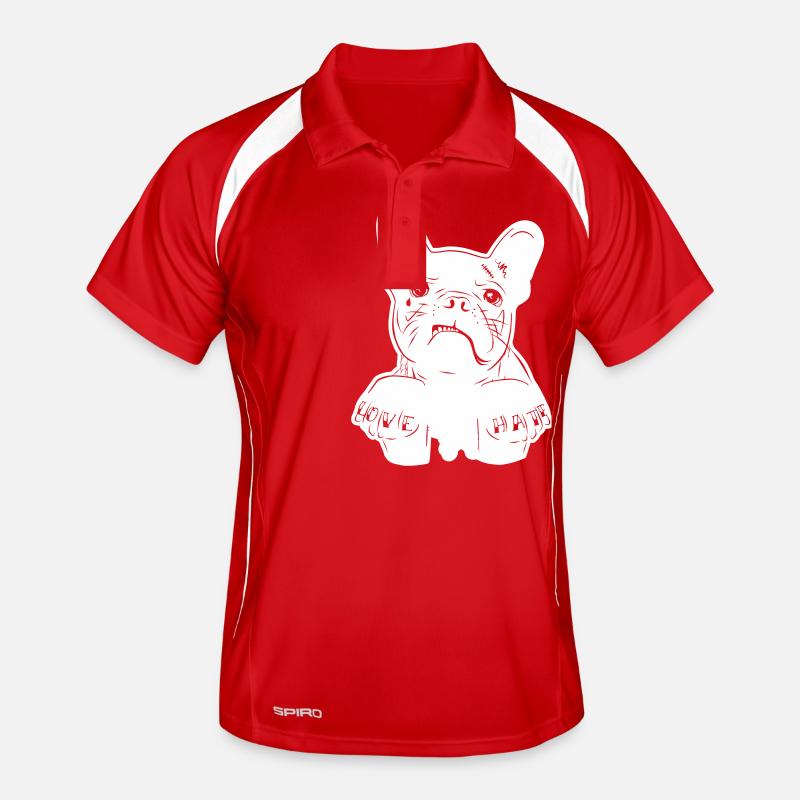 Hamburger Underdog / Love and Hate / Hund / Mops Männer Polo atmungsaktiv
