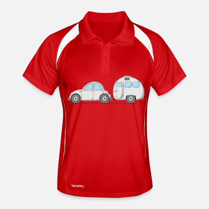 Voiture avec caravane grise Polo respirant Homme