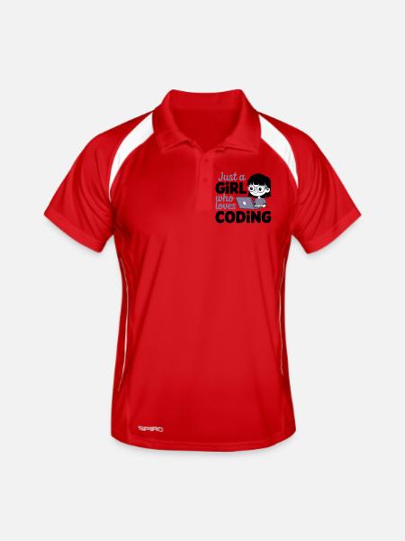 Juste une fille qui aime coder - Polo respirant Homme - rouge/blanc - Devant