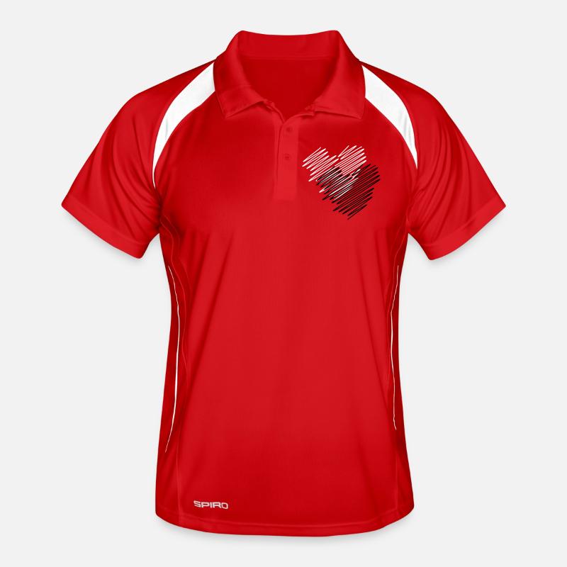 Zwei Herzen Scribble Männer Polo atmungsaktiv