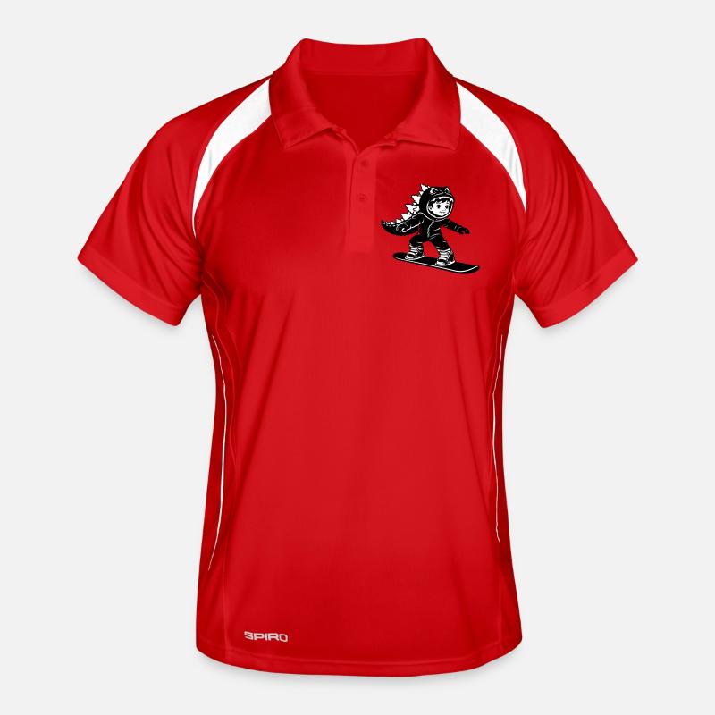 Snowboard Dragon Boy - Men's Polo breathable - red/white