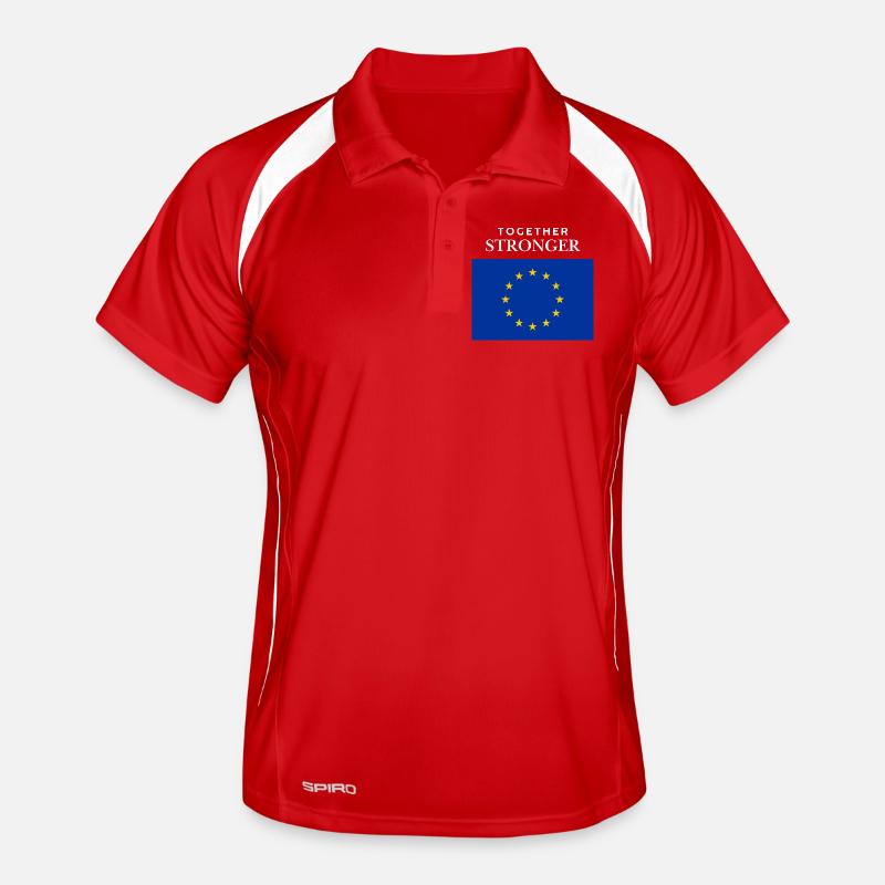 Drapeau européen plus fort ensemble Polo respirant Homme