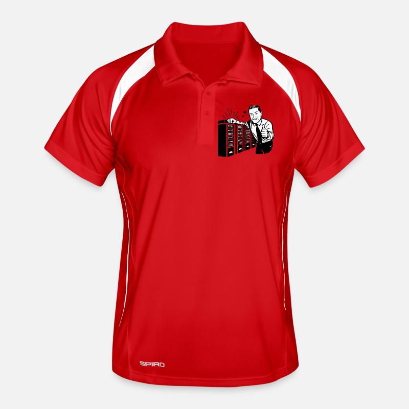 Retro IT-Admin lächelt – Vintage Tech Support Männer Polo atmungsaktiv