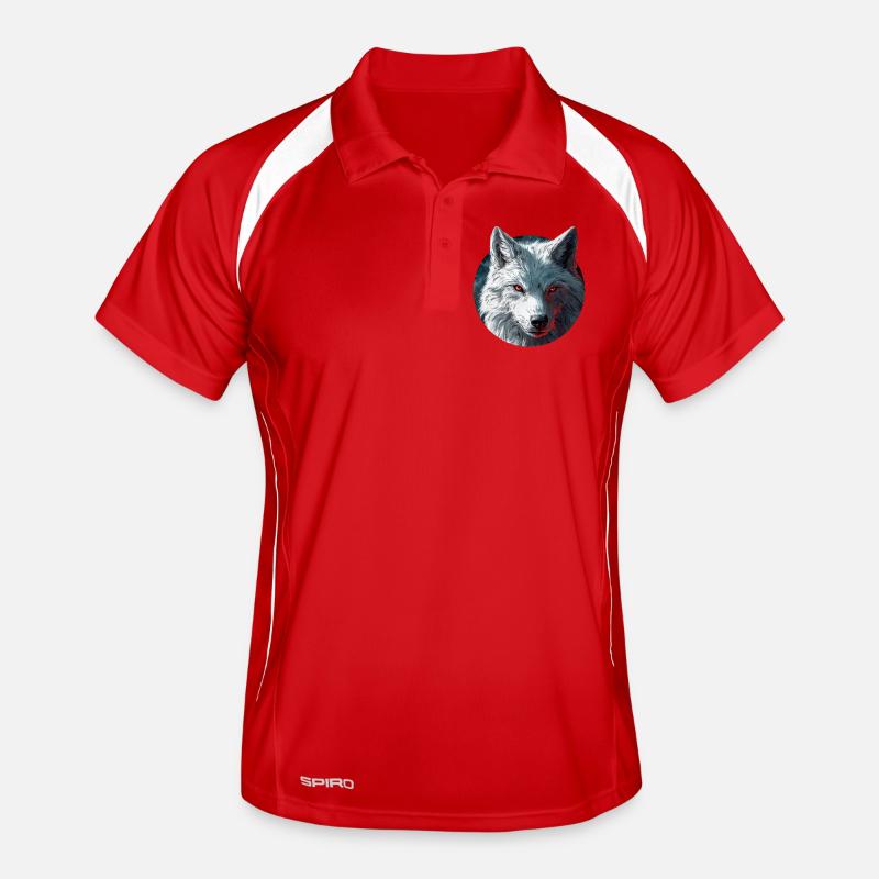 Wolf-Design Männer Polo atmungsaktiv