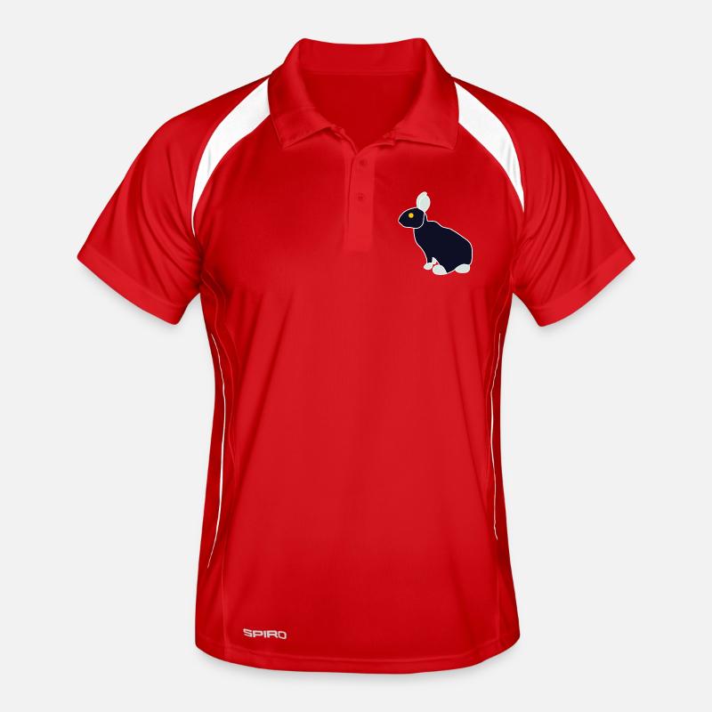 Minimalist Blue Black Rabbit Men's Polo breathable
