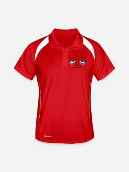 Grumpy sad disappointed face funny - Men's Polo breathable - red/white - Front