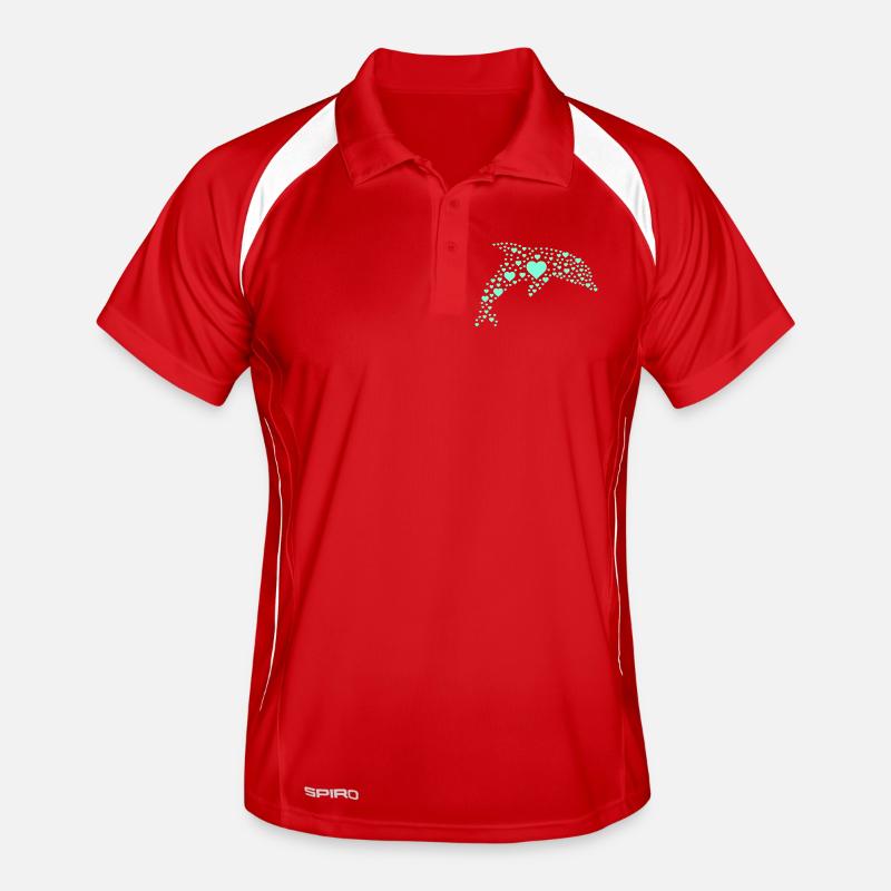 Delfin Herzmuster Männer Polo atmungsaktiv