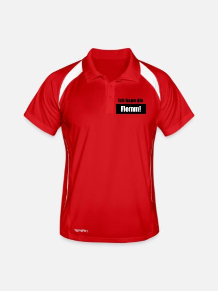  Saarländisch Dialekt T-shirt Saarland - Männer Polo atmungsaktiv - Rot/Weiß - Vorne