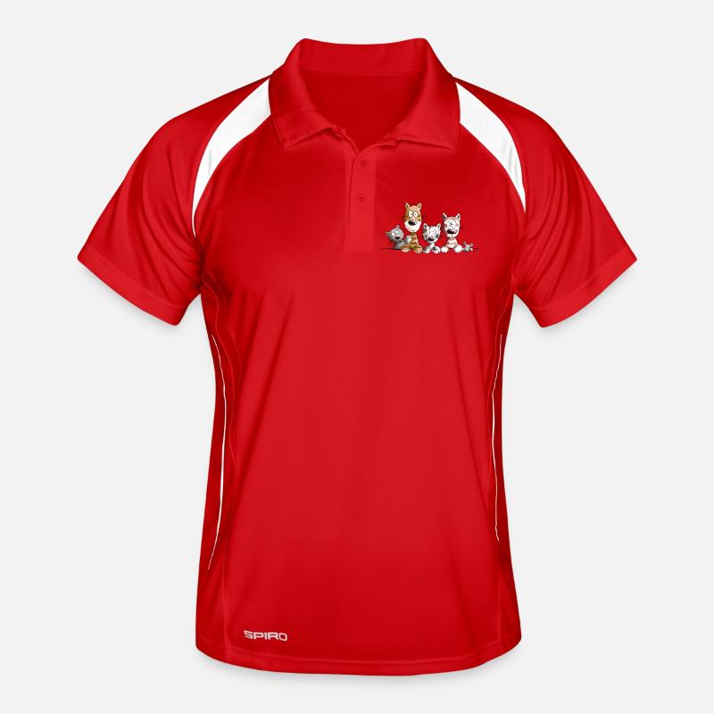 Happy Katzen I Katzenfreunde Geschenk Männer Polo atmungsaktiv