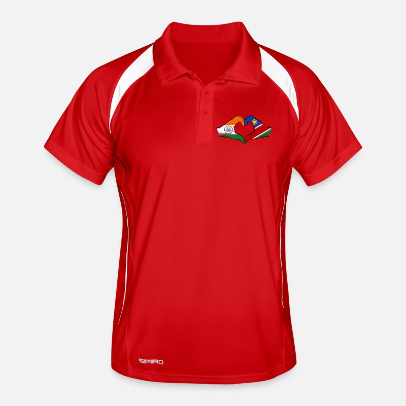 India Namibia Flag Hands Heart Shape used Men's Polo breathable