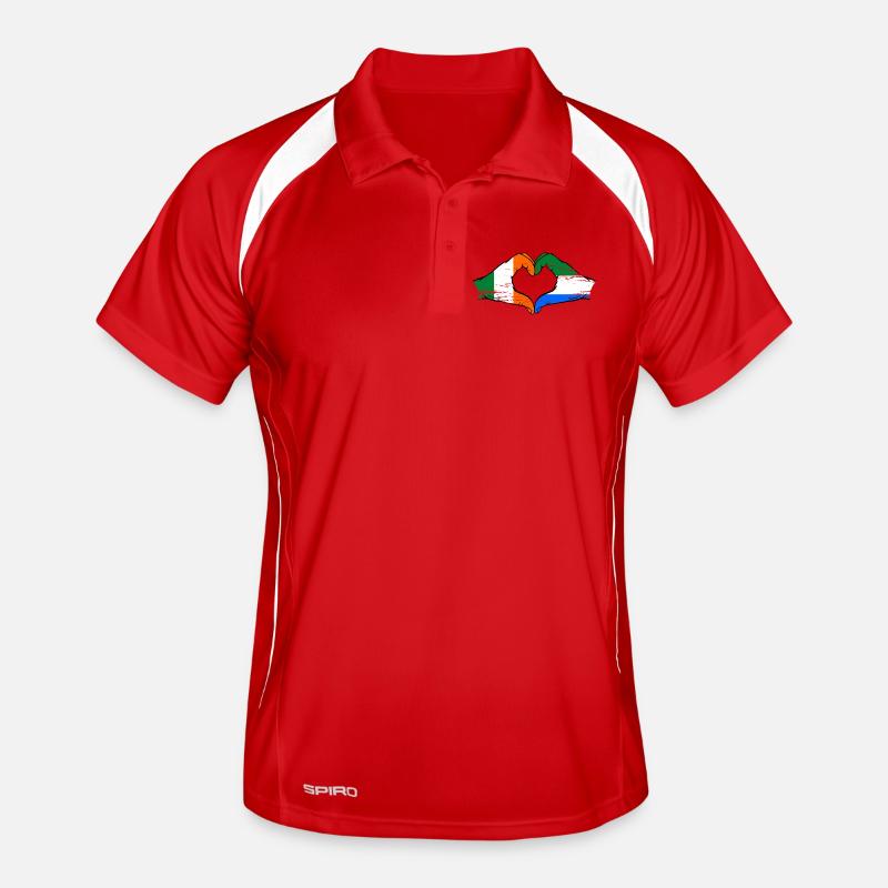 Irlande Sierra Leone drapeau mains forme de coeur utilisé Polo respirant Homme