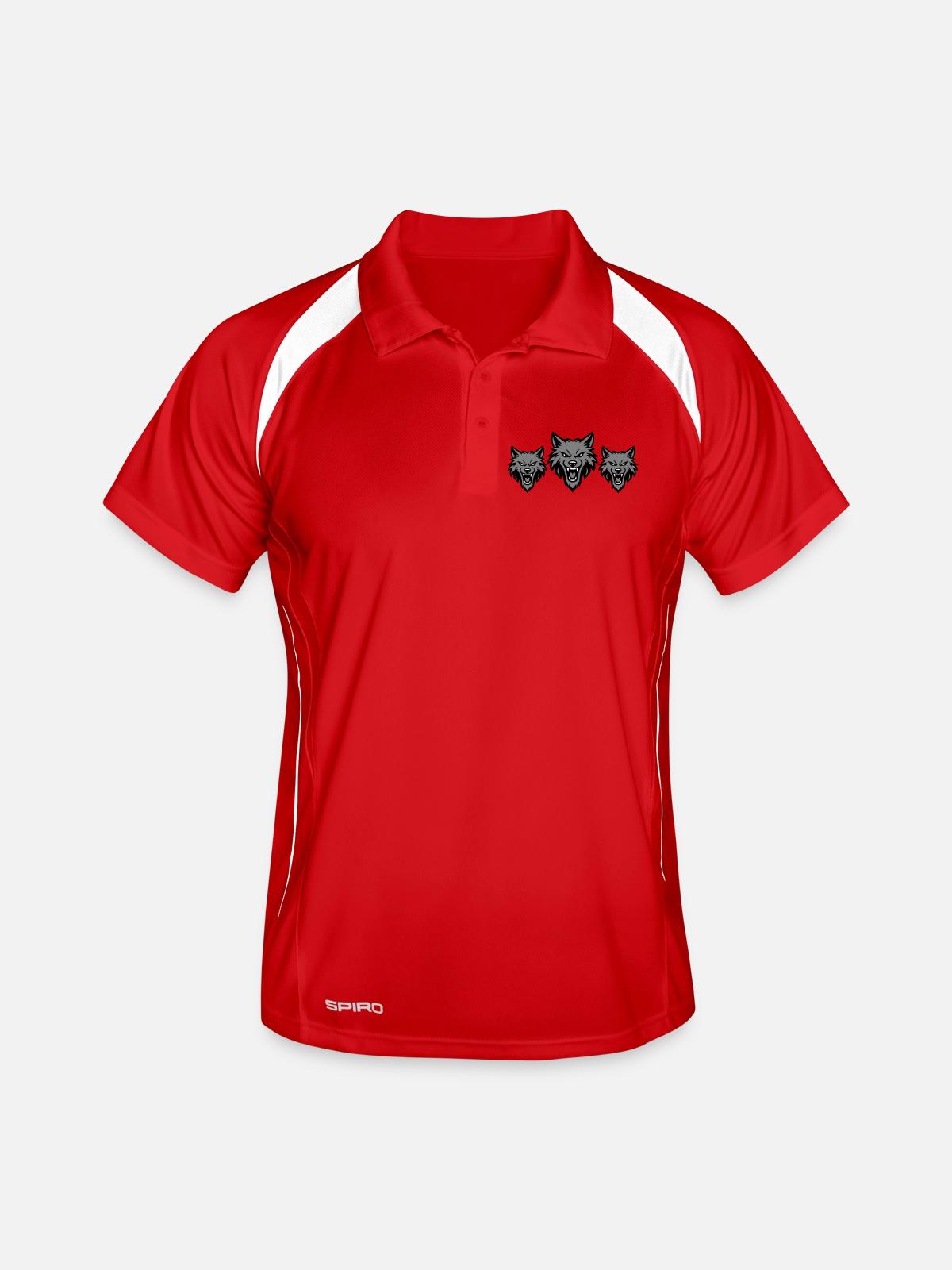 Wolf Team Pack - Men's Polo breathable - red/white - Front