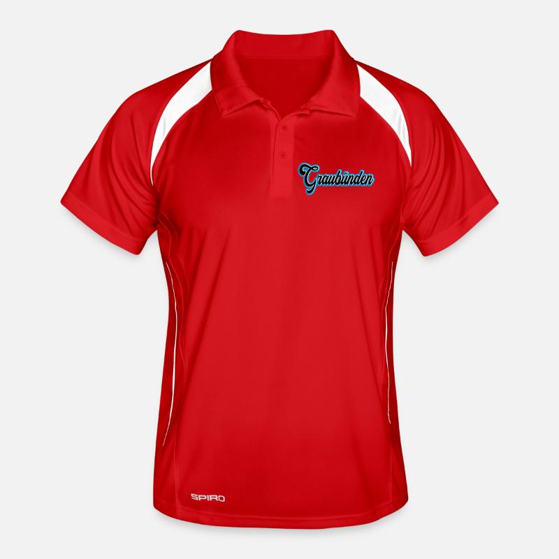 Écriture des Grisons avec contour bleu Polo respirant Homme