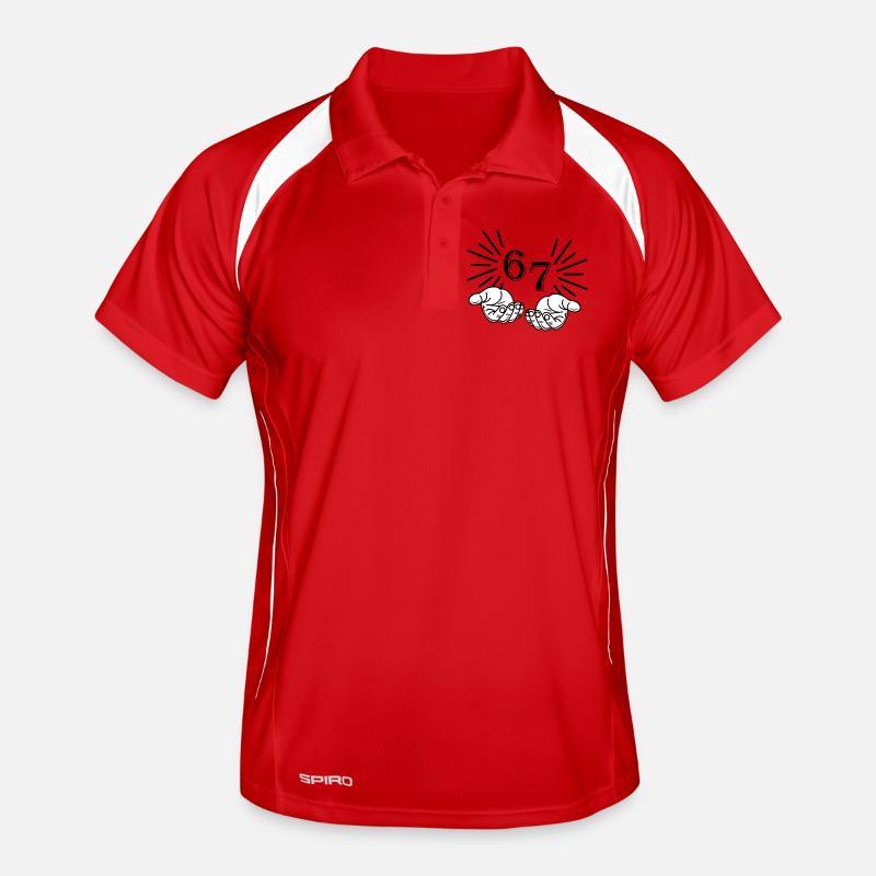 67 Meme Hands, Viral Statement Design Men's Polo breathable