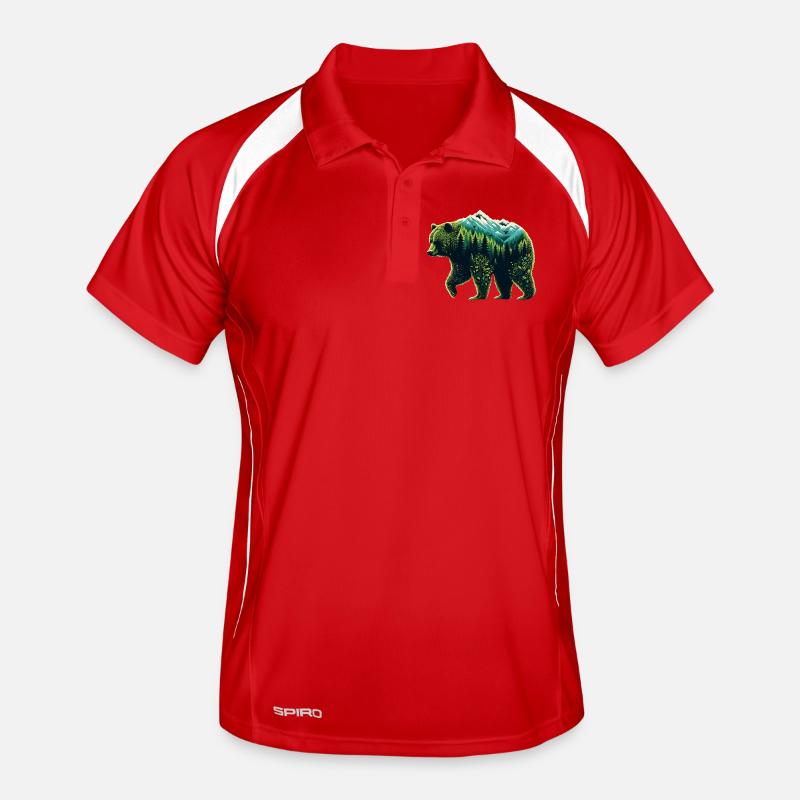 Bergwaldbär Männer Polo atmungsaktiv