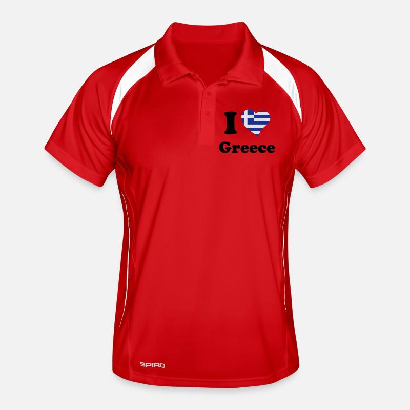 I love Greece - J'aime la Grèce Polo respirant Homme