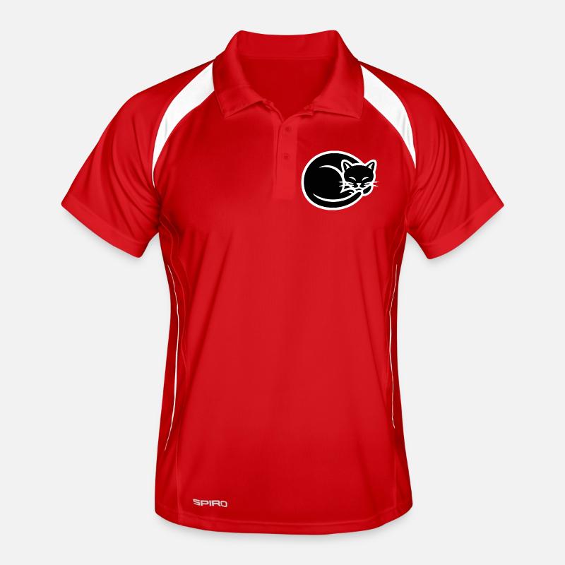 Silhouette de chat minimaliste Polo respirant Homme