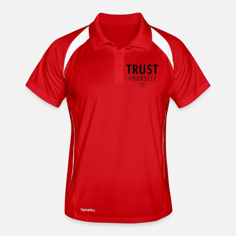 Empowering Trust Yourself Typography Men's Polo breathable