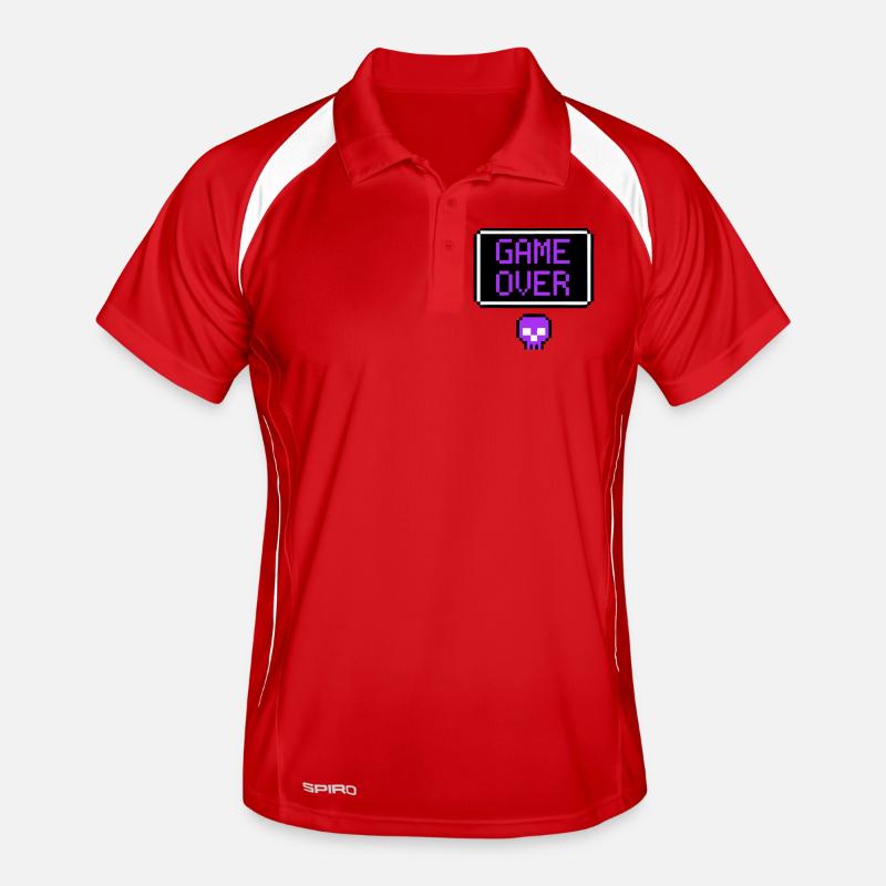 Game Over Pixel Art du Crâne Polo respirant Homme
