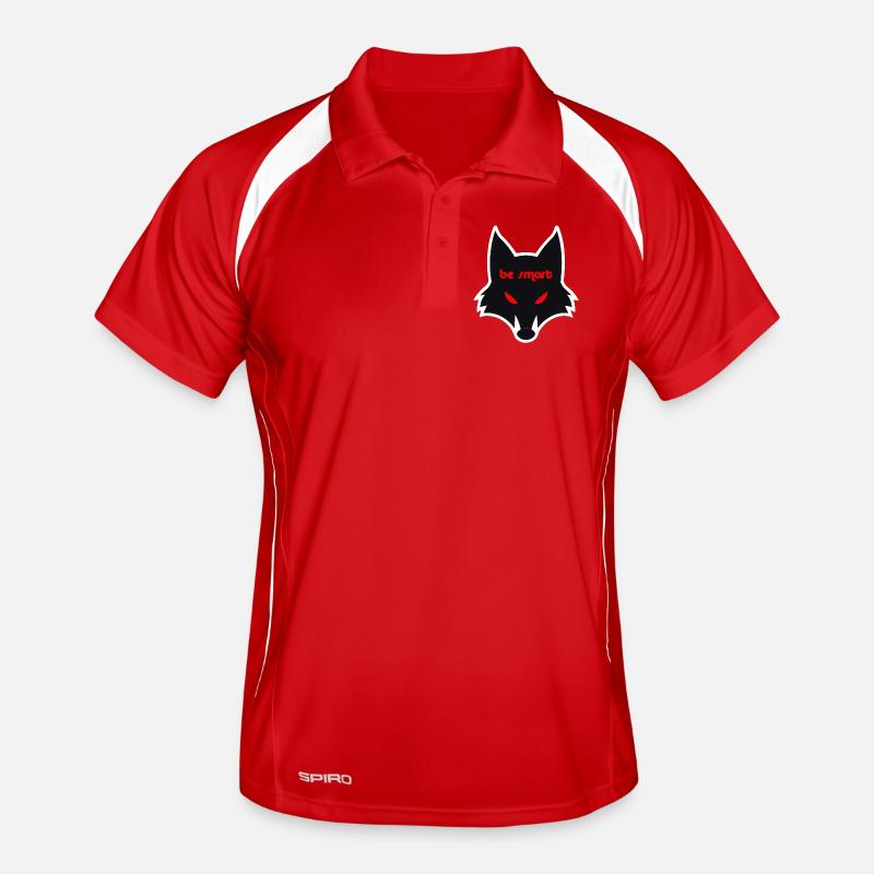 Graphique de loup noir avec un message Polo respirant Homme