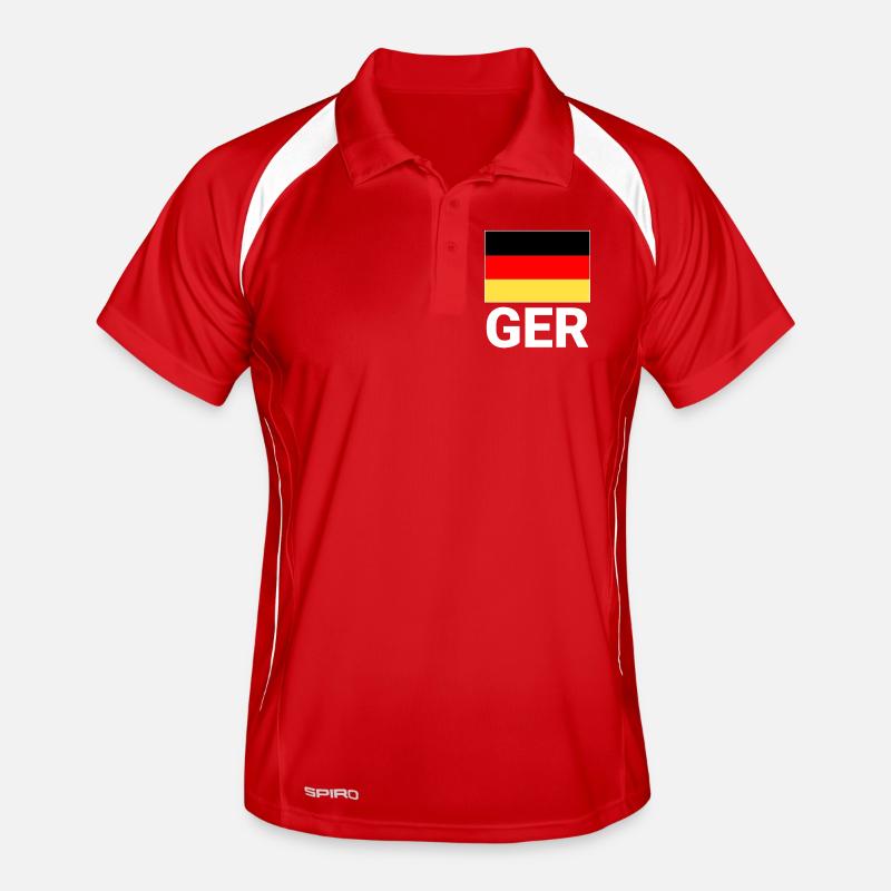 Germany flag with CEFR abbreviation Men's Polo breathable
