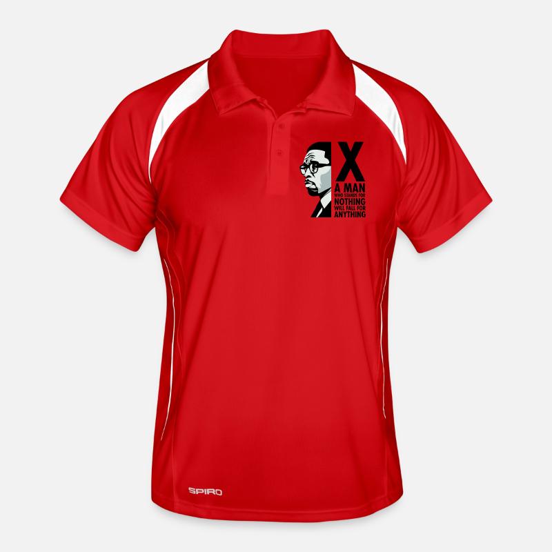 Malcolm X - A man who stands for nothing will fall - Men's Polo breathable - red/white