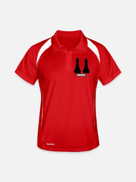 king_and_queen - Männer Polo atmungsaktiv - Rot/Weiß