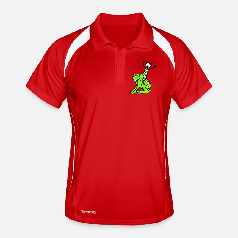 2 Friends Frog Boy Riding Team Toad Funny Men's Polo breathable
