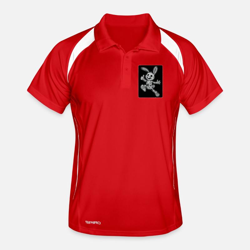 X-Ray Bunny Skeleton Funny Halloween Design Men's Polo breathable