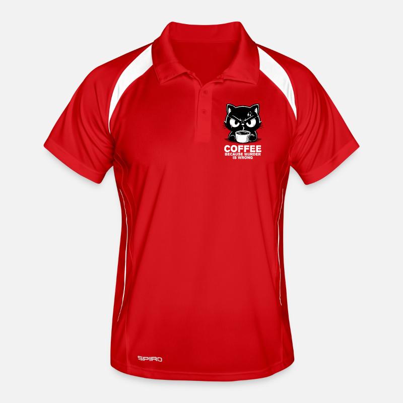 Murder is wrong (dark) - Men's Polo breathable - red/white