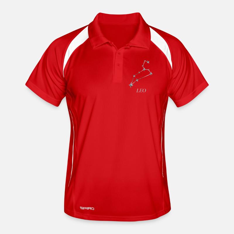 Leo Constellation – Silver Astro Constellation - Men's Polo breathable - red/white