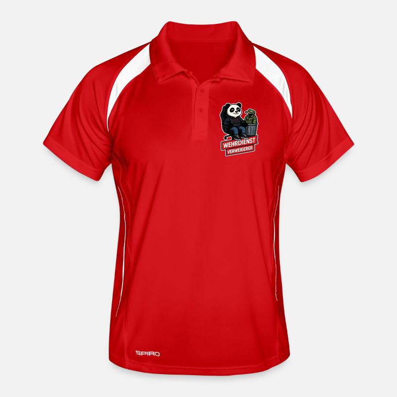 Refuser le service militaire Panda Peace Design Polo respirant Homme
