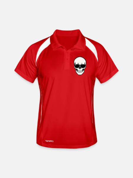 Skeleton with Sunglasses in Monochrome - Men's Polo breathable - red/white - Front