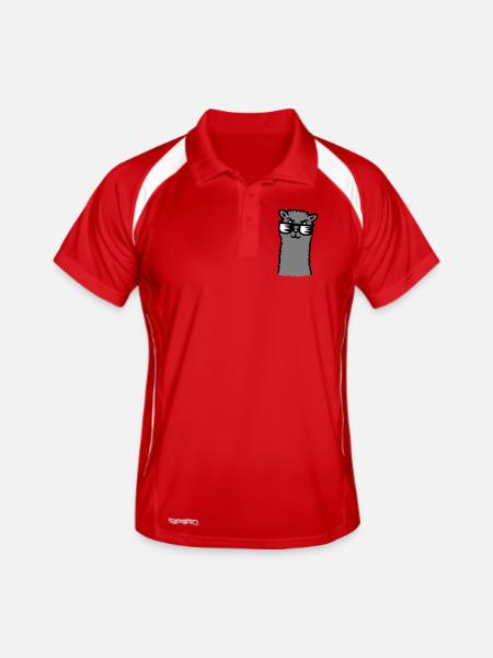 Lama Cool Sunglasses Alpaca Smug Guy - Men's Polo breathable - red/white - Front
