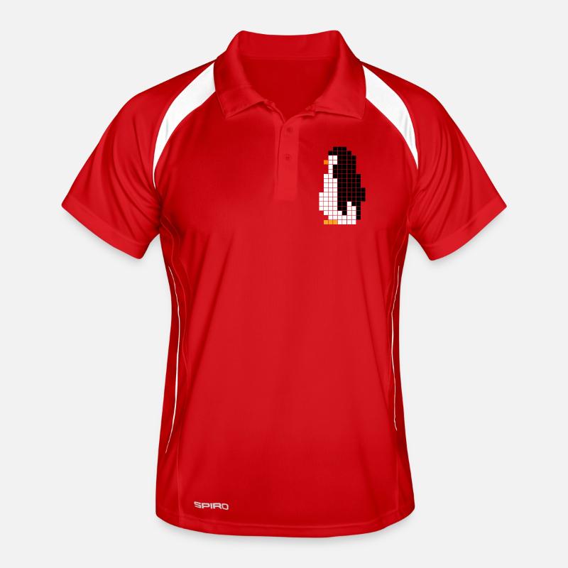 Pixel Penguin – Retro Animal Design Men's Polo breathable