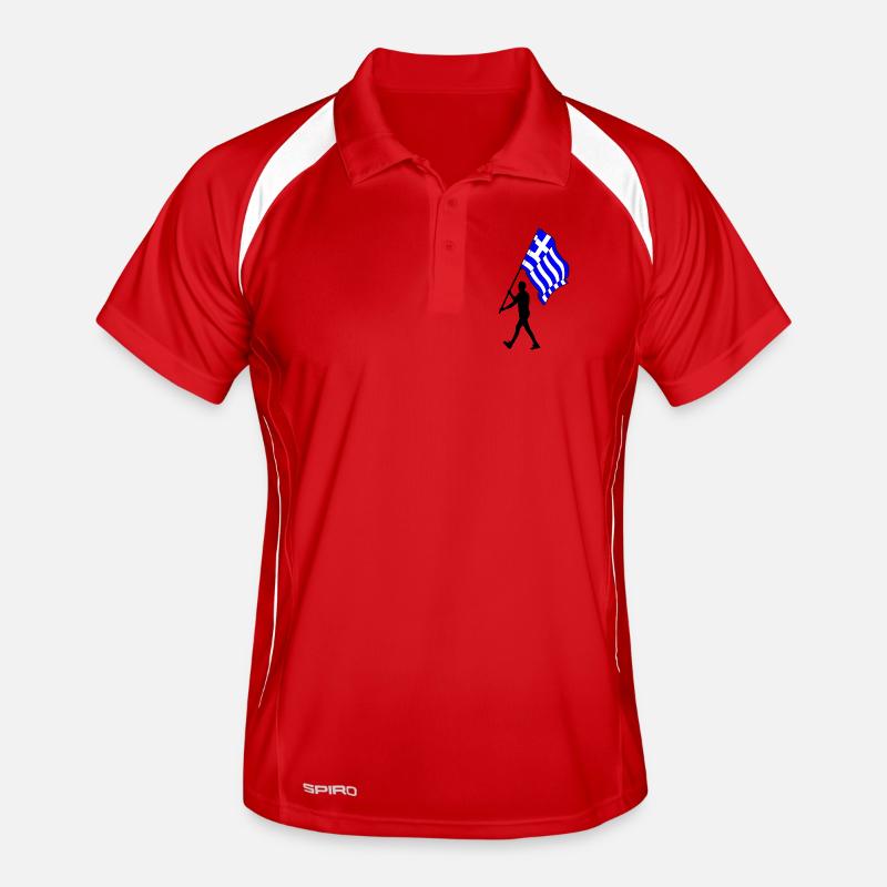 Drapeau Grèce Homme Marche Polo respirant Homme