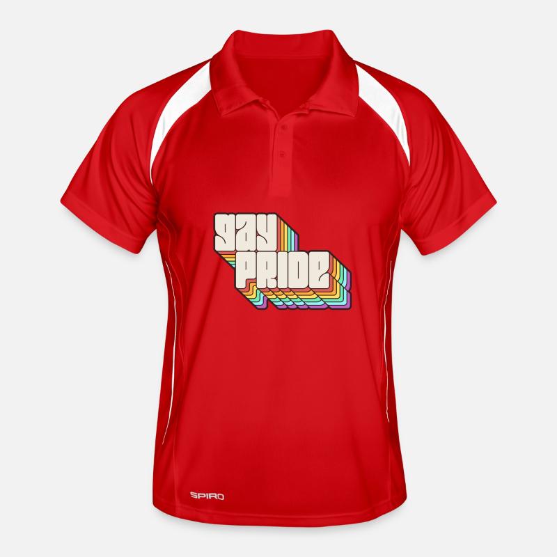 Gay Pride Rainbow Shadow Statement - Men's Polo breathable - red/white