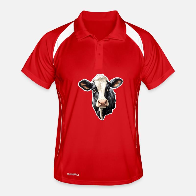 Black & White Cow Farm Gift Farmer Holst Men's Polo breathable