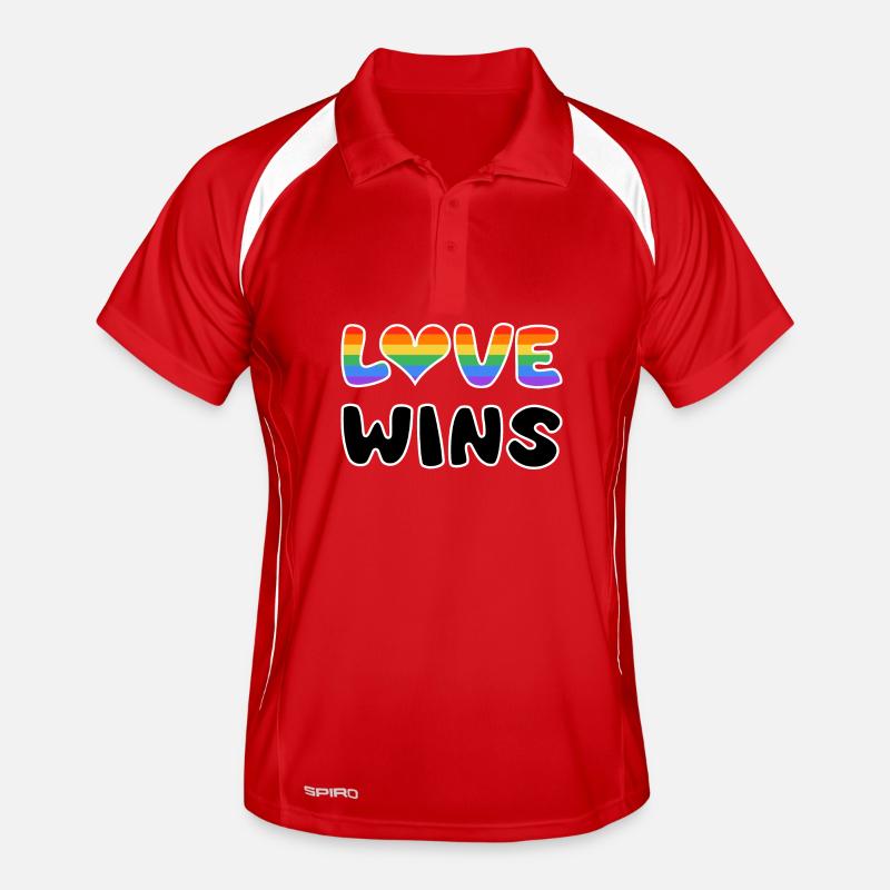 Liebe siegt im Regenbogen-Design Männer Polo atmungsaktiv
