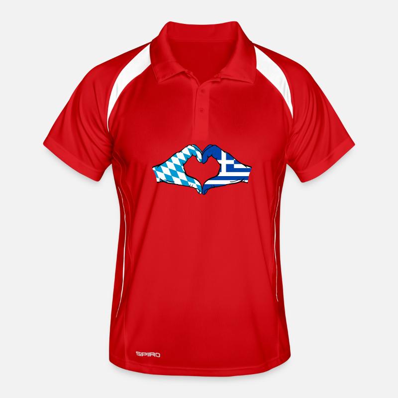 Bavière, Grèce, Drapeau, Aiguilles, Coeur Polo respirant Homme