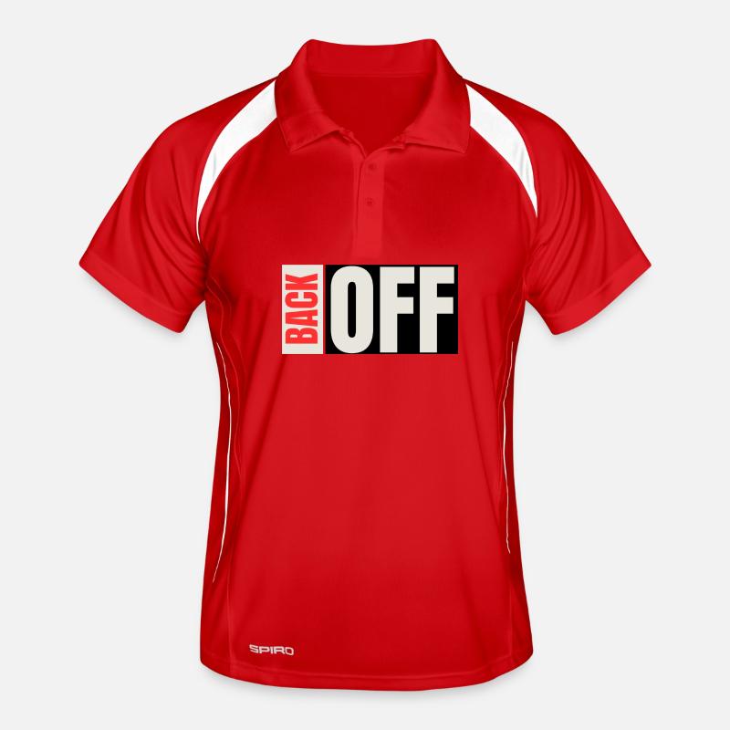 Back Off Bold Typography Men's Polo breathable