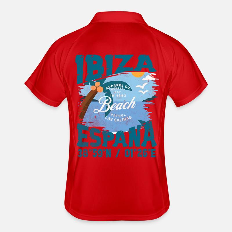 Vintage Design Beach Ibiza Spain Men's Polo breathable